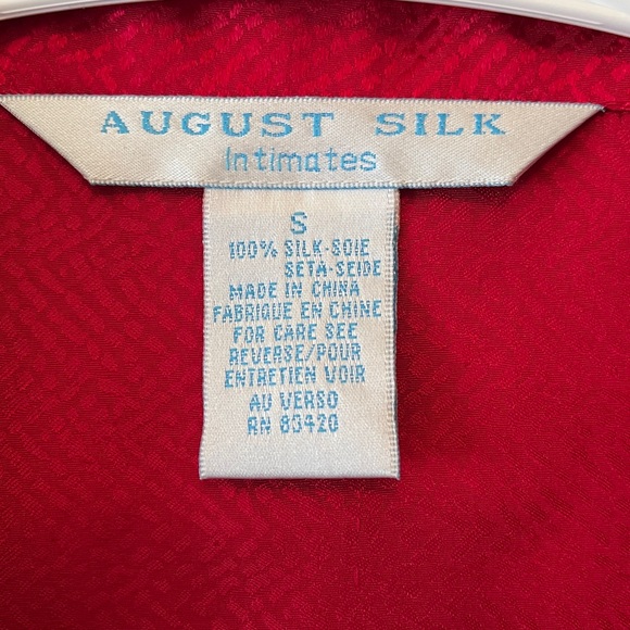 100% Silk Pajama Set Women’s Small Red 2 Pieces Long Sleeves Pants Classic Sexy - Picture 3 of 14